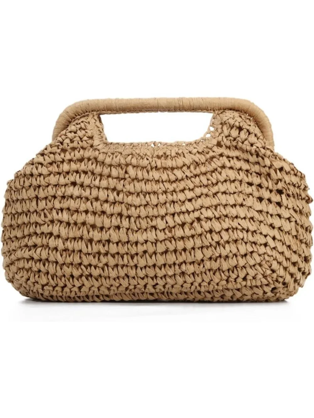 Woven Straw Dumpling Clutch Bag | Summer Beach Tote Purse | Vacation Evening Bag